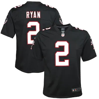 youth nike matt ryan black atlanta falcons throwback game j